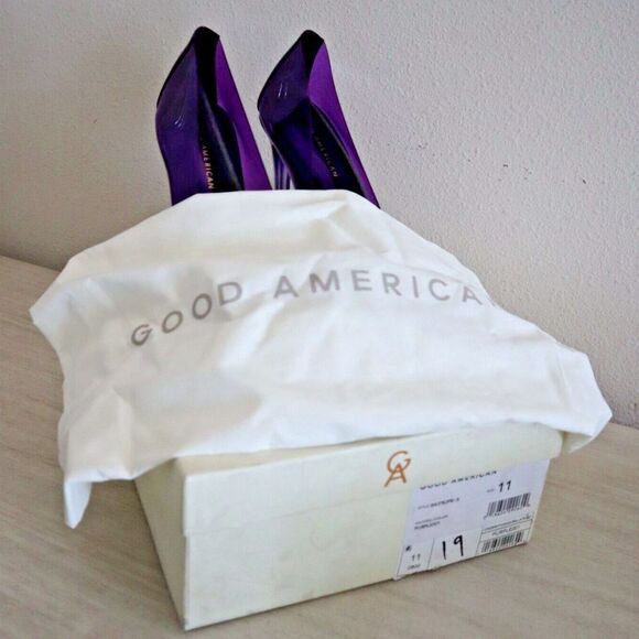 Good American Sz 11 Purple Cinder-F*cking-Rella Jeweled Stiletto Pumps $195 - Picture 6 of 14
